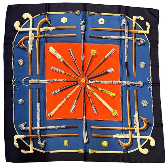 Hermès Cannes & Pommeaux 100% Silk Scarf - Picture 2 of 13